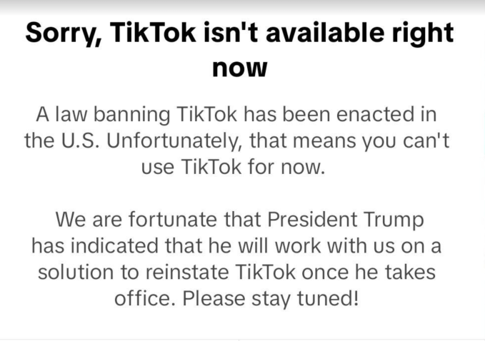 TikTok goes dark in the US