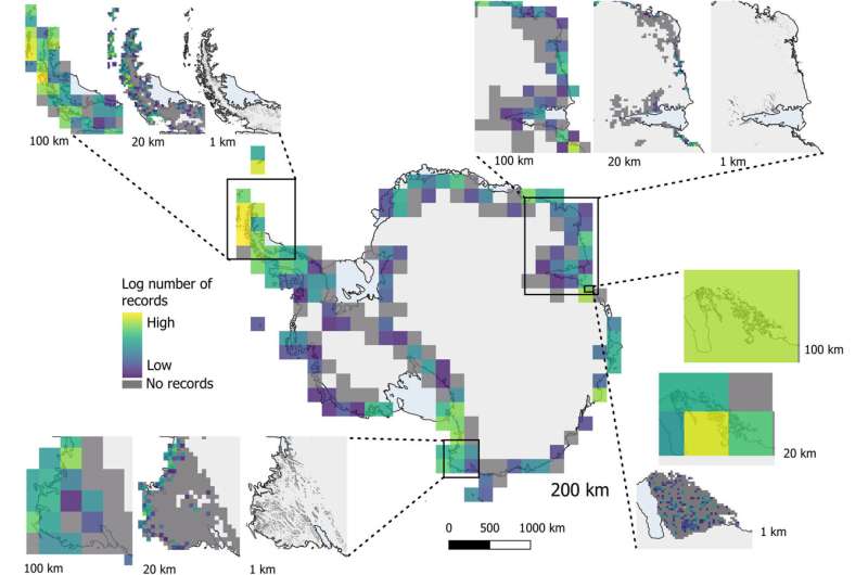 Antarctic biodiversity database has ice-free areas covered