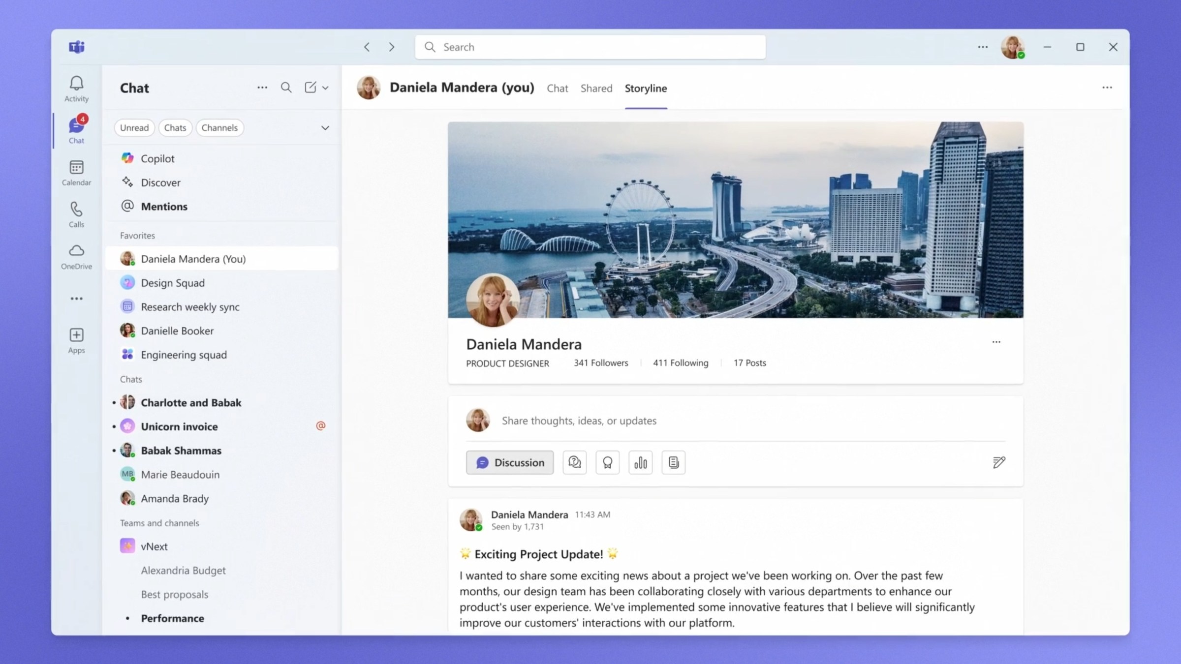 Microsoft Teams is getting a Facebook-like feed and follow button